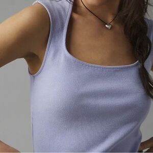 Anthropologie Maeve Square-Neck Tank Size Medium Purple Lavender Periwinkle